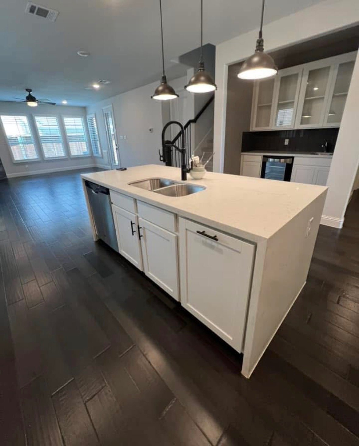 Kitchen island we cleaned in a North Dallas home